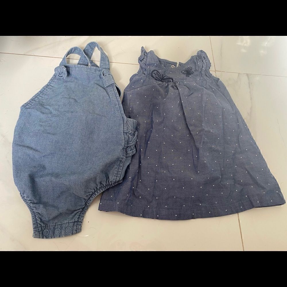 [carters] chambray bundle of 1 dress & 1 romper #10